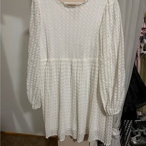 SHEIN White Long Sleeve Dress